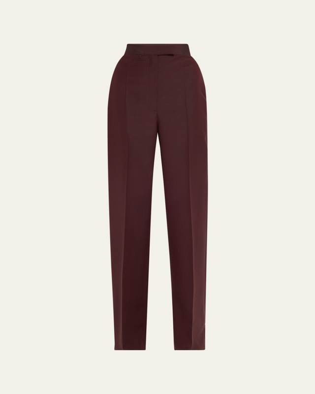 High-Rise Wide-Leg Wool Trousers